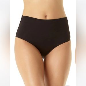 Convertible High Waist Shirred Swim Bottom